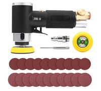 ZHONG AN 2 3-inch Mini Orbital Sander da sander Air Dual Action Sander Air Polisher Super Smooth and Swirl Freely High Speed for Auto Body Work with 20 PCS Sanding Discs (BLACK)