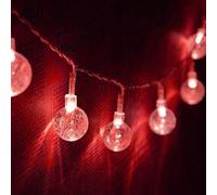 zhonghua Crystal Ball String Lights, 5M 50LED Indoor Fairy String Lights Outdoor Bubble Ball String Lights Battery for Outdoor Garden (Red)
