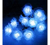 zhonghua Flower String Lights, 4M 40LED Rose Flower Fairy Light Indoor Fairy String Lights Outdoor Battery (Blue)