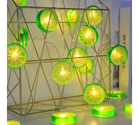 zhonghua Fruit String Lights, Lemon Slice String Lights, Strawberry String Lights Grape String Lights Watermelon String Lights (3M 20LED, Green Lemon)