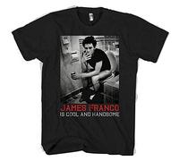 ZHONGHUA James Franco is Cool and Handsome Man T-Shirt Black, S