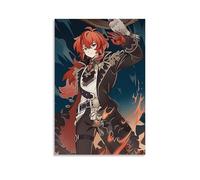 ZhonghuiBo Anime Game Genshin Impact Diluc Poster Poster Decorative Canvas Poster Wall Art Decor Living Modern Family Bedroom Decoration Poster 16x24inch(40x60cm) Unframe-style