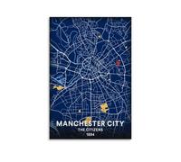 ZhonghuiBo Manchester City Map Poster Music Canvas Posters for Bedroom Wall Art Decor Posters & Prints 12x18inch(30x45cm) Unframe-style