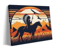 ZhonghuiBo Native American Style Aimal Poster Music Canvas Posters for Bedroom Wall Art Decor Posters & Prints 08x12inch(20x30cm) Frame-style
