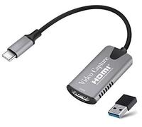 Zhongkaifa HDMI to Type-C Video Capture Card, Free Drive 4K 1080P Type-C HDMI to USB-C, Portable Converter for Game Recording Live Broadcasts Phone Console