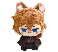 Zhongkaihua 12CM Bungo Stray Dogs Pendant Dazai Osamu Nakajima Atsushi Nakahara Chuuya Plush Anime PP Cotton Car Bag Home Keychain Decoration Pendant For Fans