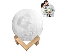 Zhongkaihua 20cm Large Moon Lamp Personalised 3D Print Moon Light with Touch Control 2 Colors Moon Night Light for Bedroom Living Room
