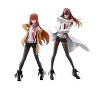 Zhongkaihua 2pcs Anime Steins Gate Figure Makise Kurisu Figure PVC Model Statue Steins Gate Action Figure Desktop Decorations Collectibles Gifts