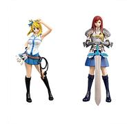 Zhongkaihua 2PCS Fairy Tail Figure Figure Anime Lucy Heartfilia/Erza Scarlet Action Figure Character Model Statue Collectibles Toy Desktop Ornaments