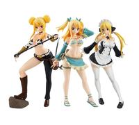 Zhongkaihua 3PCS FAIRY TAIL figures Lucy Heartfilia PVC Figure Anime Action Figurine Stand Statue Model Desktop Ornament