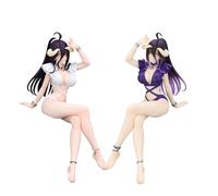 Zhongkaihua Albedo Figure Sitting Position PVC Statue Model Ornament Collectible Albedo Purple and White Swimsuit Anime Girl Figures 2-piece Sets