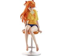 Zhongkaihua Anime Asuka Langley Soryu Figure Sitting Position Model Statue 25cm Cute Japanese Anime Girl Figure Collectibles Decorations