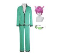 Zhongkaihua Anime Characters Saiki Kusuo Cosplay Costume Full Set High School Uniform Green Jacket and Pants for Men Halloween Role Play Outfits