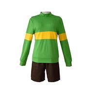 Zhongkaihua Anime Game Undertale Cosplay Costume Cartoon Character Chara/Frisk Cosplay Sweatshirts High Collar Long Sleeve Set Halloween Party Carnival for Girls