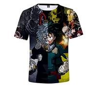 Zhongkaihua Anime Izuku Midoriya O-Neck Short Sleeve T- Shirt Boku No Hero Academia My Hero Academia Unisex 3D Printed Summer Tops Tees Casual Short Sleeve T Shirts for Men Women