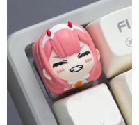 Zhongkaihua Anime Keycaps 02/Zero Two Figure Resin Keycap Custom Cute Cartoon Gaming Keyboard Mechanical Caps Personalization