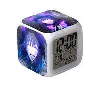 Zhongkaihua Anime My Dress-Up Darling Kitagawa Marin Alarm Clocks, Square Color-changing Time Temperature Function for Kids Girls and Boys