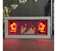Zhongkaihua Anime Paper Sculpture Table Lamp Chigiri Hyoma Manga Shadow Box Frame Creativity Bedroom Decor 3D Paper Carving Illusion LED Nightlight