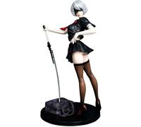 Zhongkaihua Automata 2B Game Action Figure with Accessories Interchangeable Head PVC Model 2B Yorha No 2 Type B Figure Standing Position Statue Desktop Ornaments(Black,30cm)