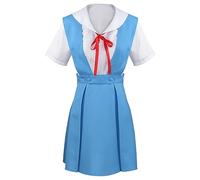 Zhongkaihua Ayanami Rei Cosplay Costume with Wig Anime JK Campus Uniform Set Role Play Halloween Anime Carnival Party Outfit