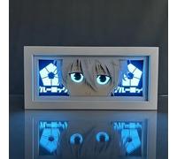 Zhongkaihua Blue Lock Anime Paper Sculpture Table Lamp Seishiro Nagi Manga Shadow Box Frame Creativity Bedroom Decor 3D Paper Carving Illusion LED Nightlight