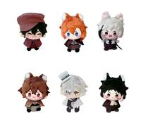 Zhongkaihua BSD Dazai Chuuya Plush Ranpo/Atsushi Nikolai/Sigma Anime Figures Sitting Soft Stuffed BSD Merch Pendant Bag Backpack Keychain Occasions Decorations 12CM