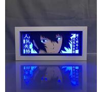 Zhongkaihua Bungo Stray Dogs 3D Paper Carving Table Lamp, Dazai Osamu Anime Character Paper Sculpture LED Light Box RGB Multi-Colour Remote Switch,Creative Bedroom Ambient Night Light