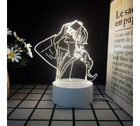 Zhongkaihua Bungo Stray Dogs Anime 3D Illusion Edgar Allan Poe Night Light Decor, Acrylic 7 Color Warm Bright Light, Home Bedroom Decor Christmas Birthday Gifts