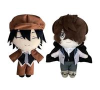 Zhongkaihua Bungo Stray Dogs Anime Pillow Edgar Allan Poe & Edogawa Rampo Pillow Soft Cute Anime Stuffed Figure Throw Pillow for Sofa Decoration