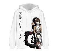 Zhongkaihua Bungo Stray Dogs Dazai Osamu Nakajima Atsushi Anime Digital Hoodie Pullover Adult Teen Anime Sweatshirt with Pocket Warm Gift for Student Lovers