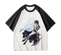 Zhongkaihua Bungo Stray Dogs T Shirt, Teens Adults Summer Casual 3D Print Dazai Osamu & Nakahara Chuuya Anime Short Sleeve T Shirt, Black and White T Shirt for Fans Gift