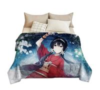 Zhongkaihua Children's Bedding Anime Bungo Stray Dogs Merch Flannel Blanket Cartoon Printing Super Soft Fleece Blanket Nap Blanket for Sofa Bed