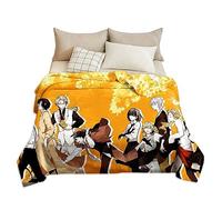Zhongkaihua Children's Bedding Anime Bungo Stray Dogs Merch Flannel Blanket Cartoon Printing Super Soft Fleece Blanket Nap Blanket for Sofa Bed