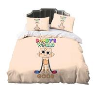 Zhongkaihua Dandy's World Bedding 3 Piece Set Double Single King Size, Dandy's World Merch Pillow Cover Duvet Cover Bed Set Home Bedroom Decorative Gifts