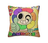 Zhongkaihua Dandy's World Pillowcase 45 * 45cm, Dandy's World Merch 3D Printed Pillow Case Square Pillow Cover Bedroom Sofa Office (No Pillow Included)