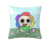 Zhongkaihua Dandy's World Pillowcase 45 * 45cm, Dandy's World Merch 3D Printed Pillow Case Square Pillow Cover Bedroom Sofa Office (No Pillow Included)