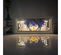 Zhongkaihua Death Note Light Led Lamp Anime Light Up Box, Death Note L Figure Art Papercut Table Lamps Light Frame Desk Decorations Gifts
