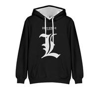 Zhongkaihua Death Note Light Yagami L Lawliet Anime Digital Hoodie Pullover Sweatshirt with Pocket Warm Gift for Adult Teen Boys Girls Student Lovers