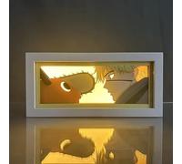 Zhongkaihua Denji Anime 3D Paper Carving Night Light Bedside Lamp Makima Anime and Manga Papercut Shadow Light Box Creative Bedroom Decorative Table Lamp