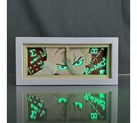 Zhongkaihua Dr.Stone Anime Paper Sculpture Table Lamp Ishigami Senkuu Creative 3D Paper Carving LED Light Box RGB 7 Colour Changing Remote Control