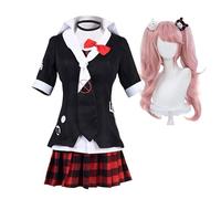 Zhongkaihua Enoshima Junko JK Uniform Cosplay Costume with Wig Set Role Play Halloween Anime Carnival Party Outfit for Girl