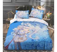 Zhongkaihua Frieren Beyond Journey's End Bedding 3 Piece Set, Anime Characters 3D Printed Bedding Double Single King Size Duvet Pillow Cover Set Home Decorative