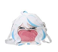 Zhongkaihua Furina Anime Plush Bag Shoulder Backpack Cute Cartoon Style Big Mouth Schoolbags Plush Doll Storage Pin Badge Display Bag