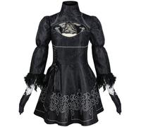 Zhongkaihua Game Character Automata 2B Cosplay Costume Full Sets Yorha 2B Cosplay Black Uniform Dress Set for Women Halloween Role Play Game Outfit