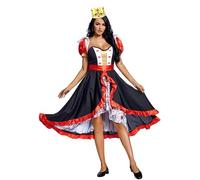 Zhongkaihua Girl and Adult Royal Skirt Set, Ace of Hearts Royal Queen Costume, Medieval-Themed Halloween & Christmas Role-Playing Outfit for Carnival & Family Fun
