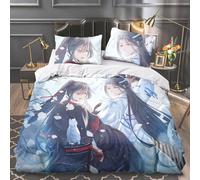Zhongkaihua Grandmaster of Demonic Cultivation Bedding Sets with Pillowcases LAN Wang Ji Wei Wu Xian Anime Bed Linen, Bedding Double Duvet Cover Set