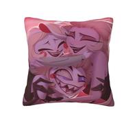 Zhongkaihua Hazbin Hotel Pillowcase Anime Hazbin Hotel Figure Print Pillowcase Hazbin Hotel Alastor/Angel Dust Pillow Cover 45 * 45cm (No Pillow Included)