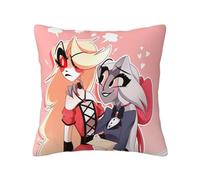 Zhongkaihua Hazbin Hotel Pillowcase Anime Hazbin Hotel Figure Print Pillowcase Hazbin Hotel Alastor/Angel Dust Pillow Cover 45 * 45cm (No Pillow Included)