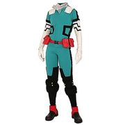 Zhongkaihua Izuku Midoriya Cosplay Costume School Uniform Academia Green Costume Fighting Suit Men's Deku Jumpsuit Halloween Cosplay Costume Battle Suit Gift for HMA Fans