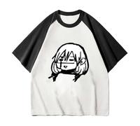 Zhongkaihua JJK Gojo Satoru T Shirt, Mens Summer Washed T-Shirt, 3D Print Geto Suguru Anime Black White Short Sleeve T Shirt, Comfortable Fashion T Shirt